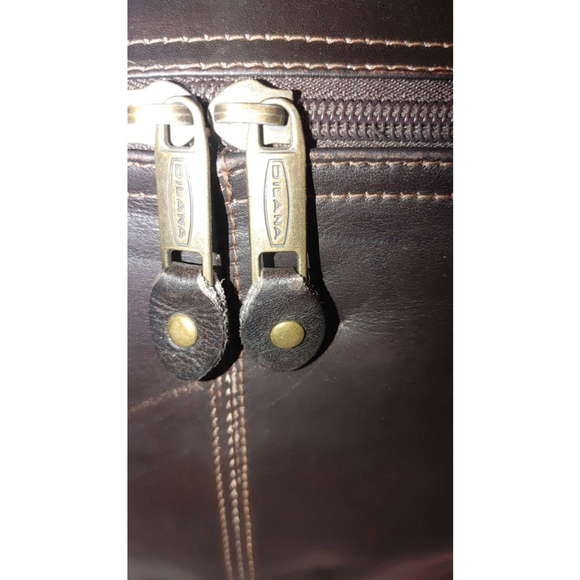 Santa Fe Airline Int.'l DILANA Flapover Brief Leather Satchel - Picture 7 of 14